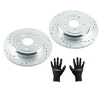 Set of 2 Drilled & Slotted Brake Rotors Rear for Jeep Grand Cherokee (2011–2020) S-53061