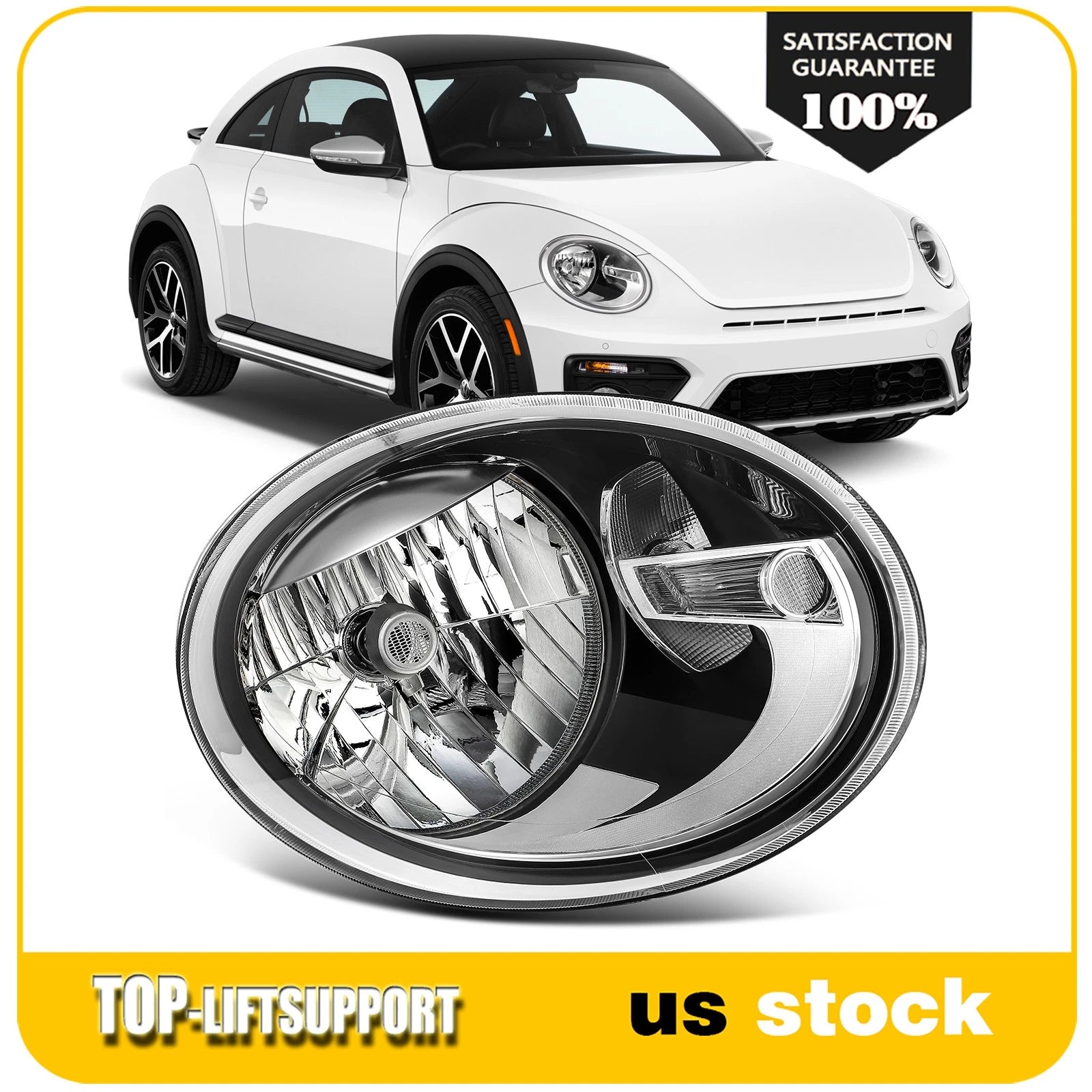 Right Side Halogen Headlight Assembly for Volkswagen Beetle (2012–2019)