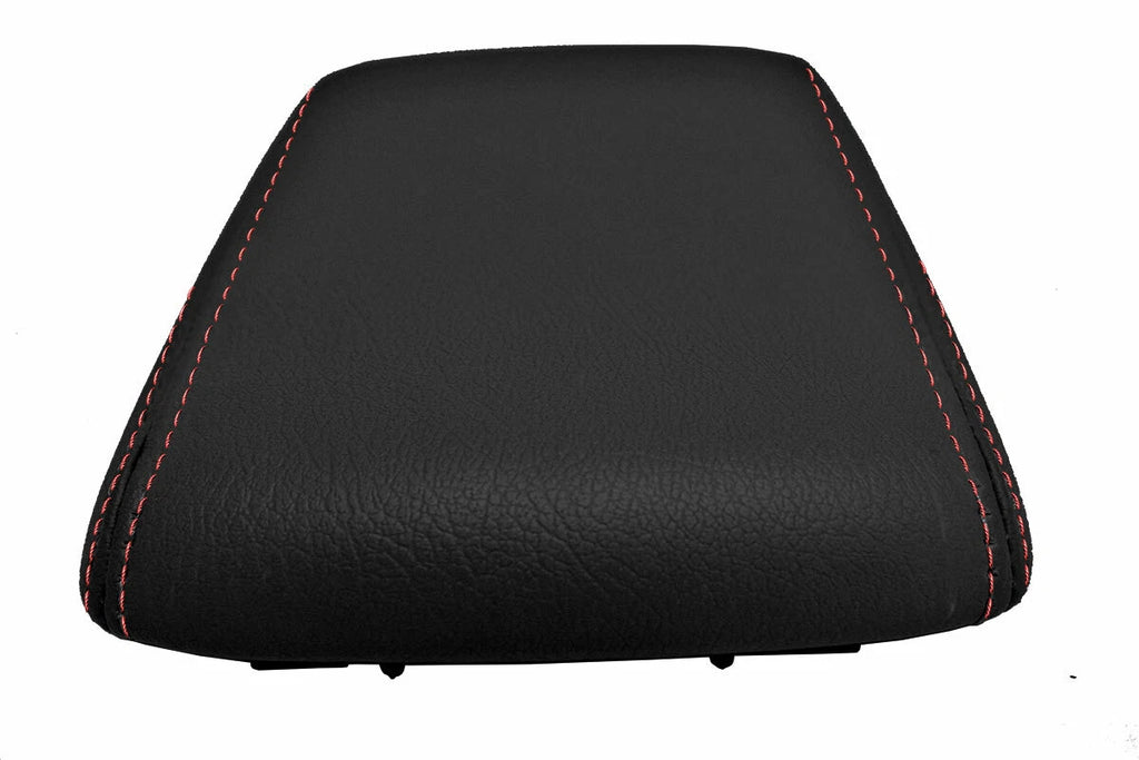 Leather Console Lid Armrest Cover for Nissan Skyline R34 (1998–2002) Red Stitch
