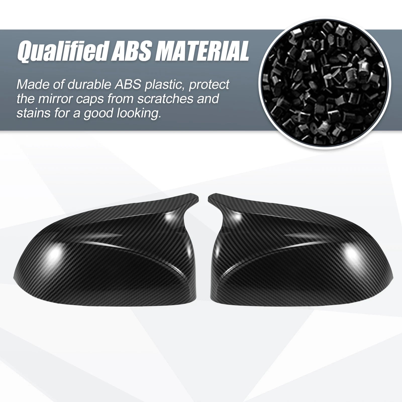 Pair Rearview Mirror Cover Caps for BMW X3 X4 X5 X6 (2011–2023) Black Carbon Fiber