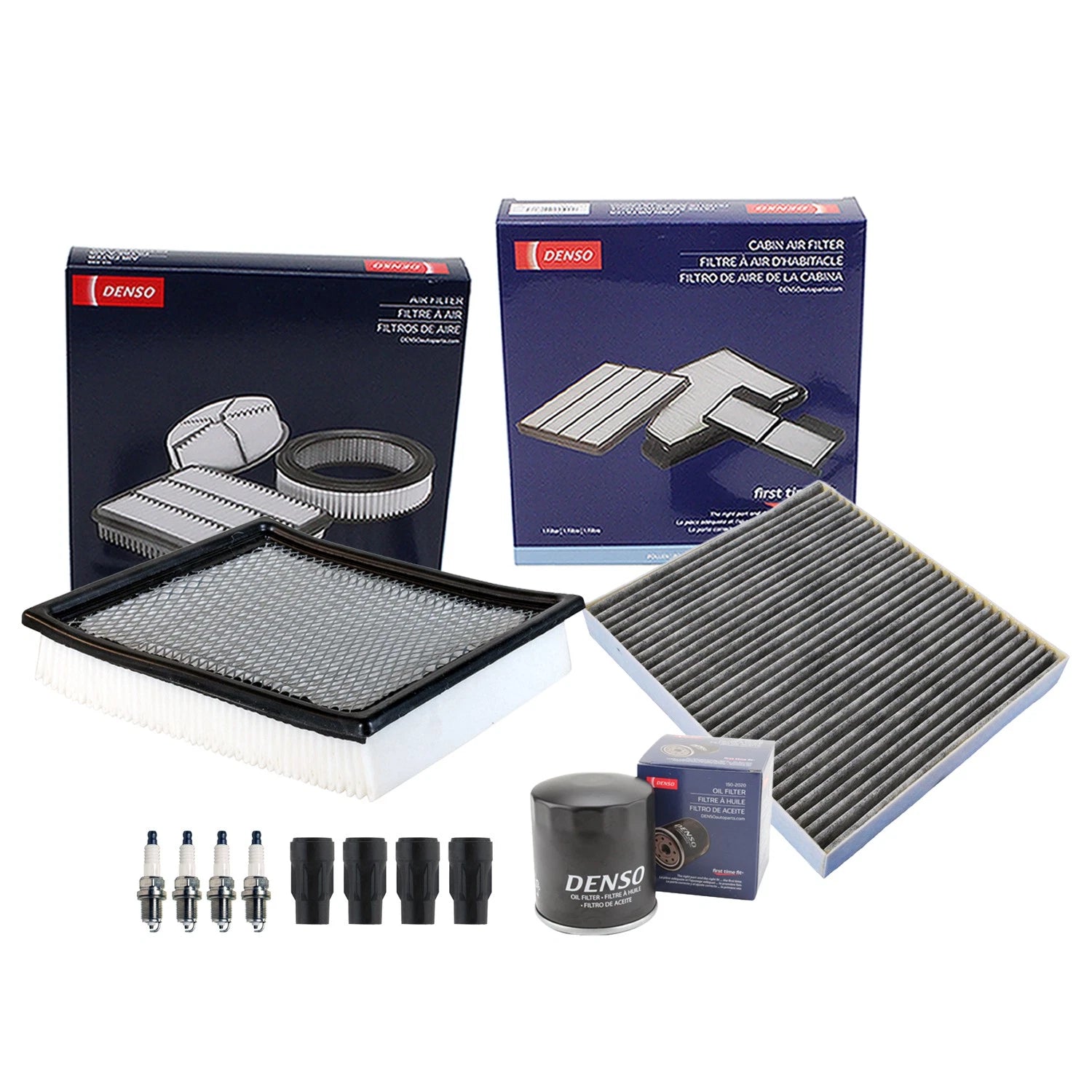 Denso Tune Up Kit 4 Spark Plugs & Boots for Dodge Journey (2009–2015)
