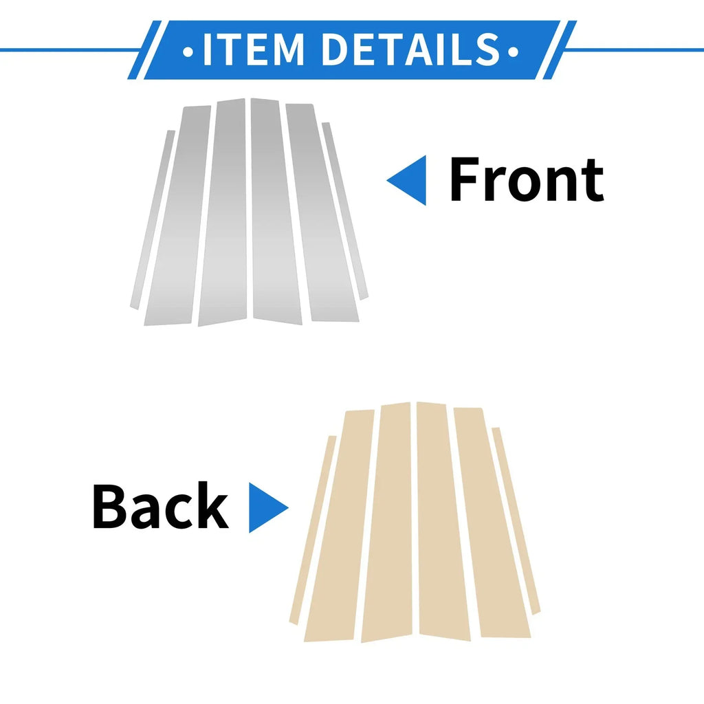 6 Pcs Door Pillar Window Trim for Hyundai Tucson IX35 (2016-2021) Silver Tone