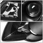 Pair of Projector Headlights for VW Passat (2006–2010) - Black Housing
