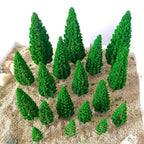 18Pcs Mixed Model Tree Scenery Parts for Railroads & Train Diorama