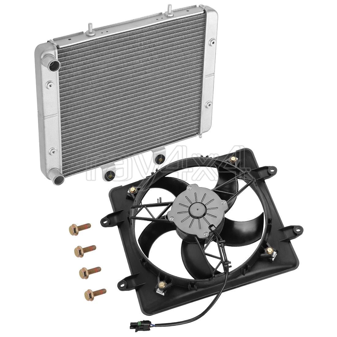 Aluminum Radiator & Cooling Fan Shroud for Polaris RZR 570 RZR 800 (2008–2019)