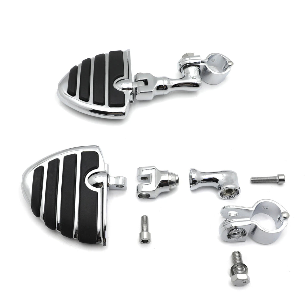 Mini Wing 3" Footpegs Footrest Mount Kit for Harley (1.25" Highway Engine Guard)
