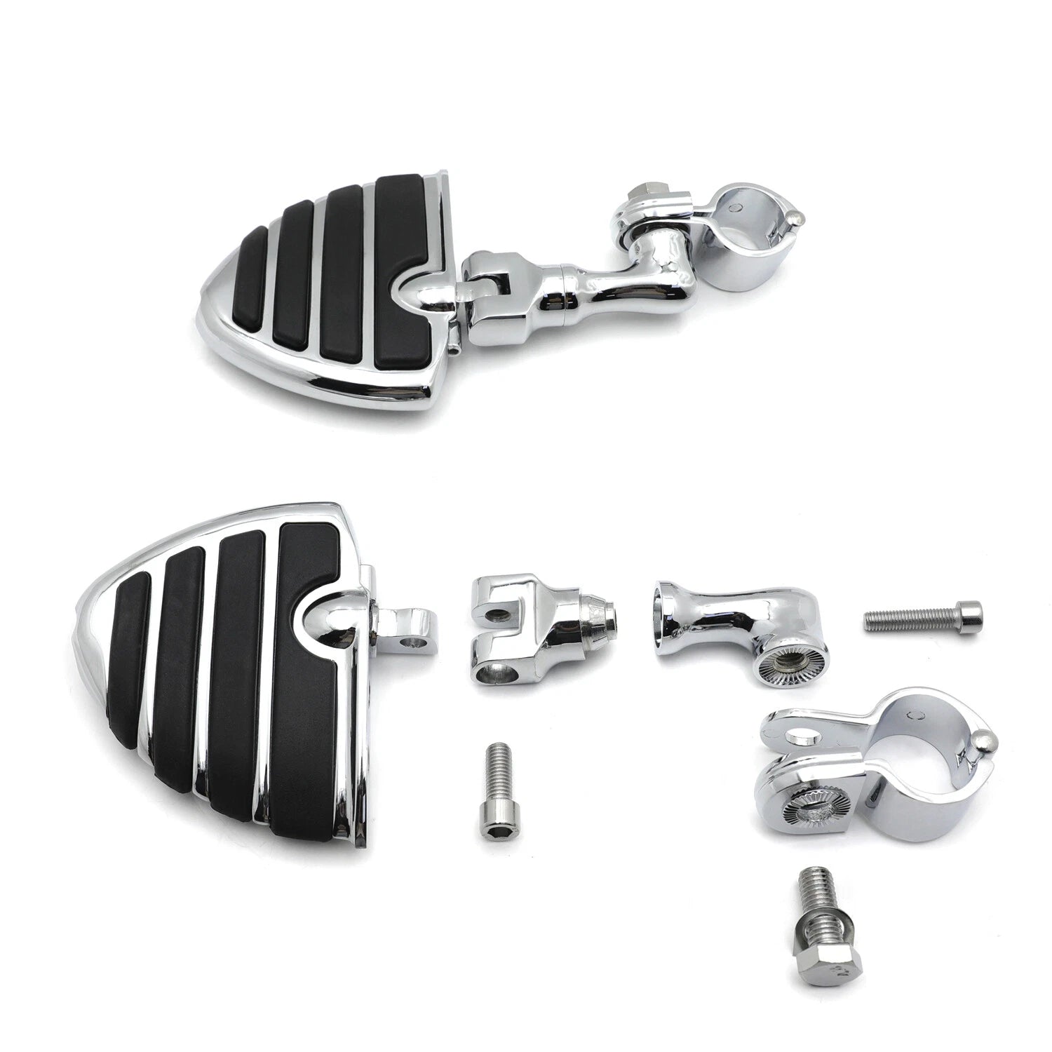 Mini Wing 3" Footpegs Footrest Mount Kit for Harley (1.25" Highway Engine Guard)