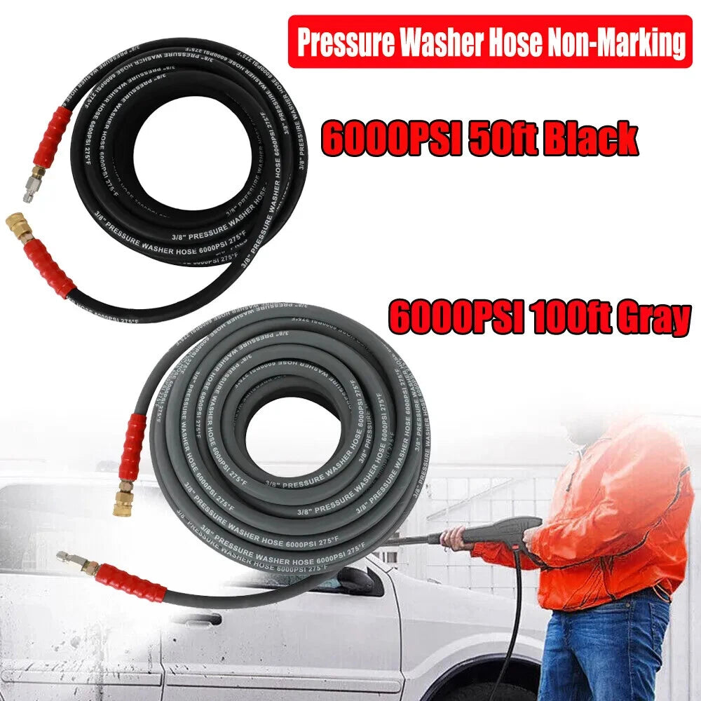 2 Wire Braid Pressure Washer Hose for Hot Water (100ft, 6000psi)