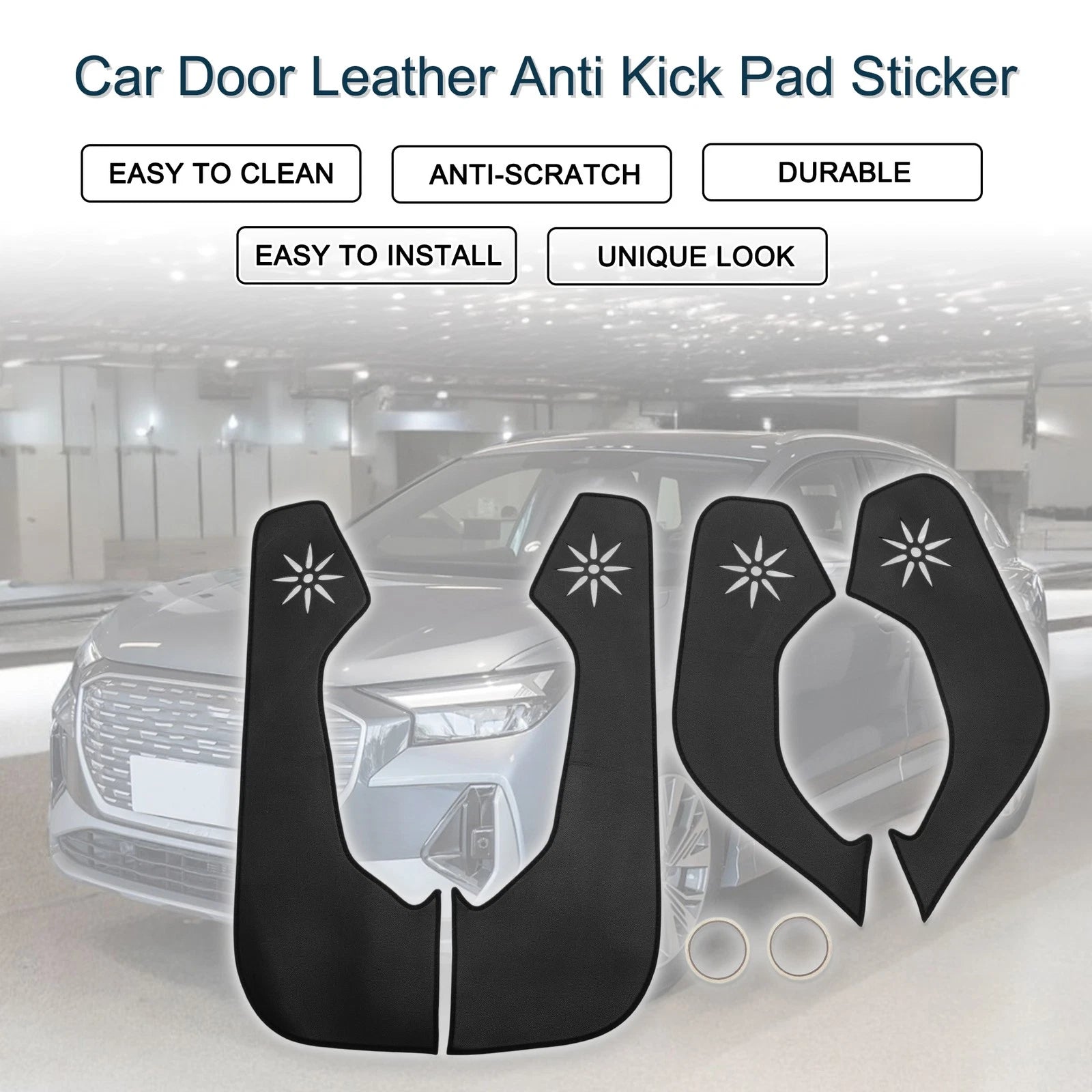 Set of 1 Car Door Leather Anti Kick Pad Sticker for Audi Q4 (2023–2024)