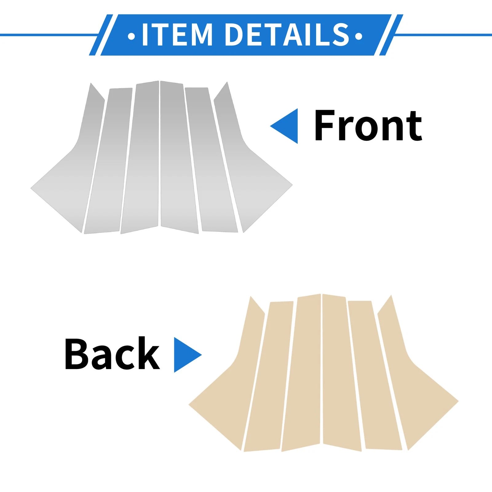 6 Pcs Door Pillar Window Trim for Hyundai Elantra (2021–2023) Silver Tone