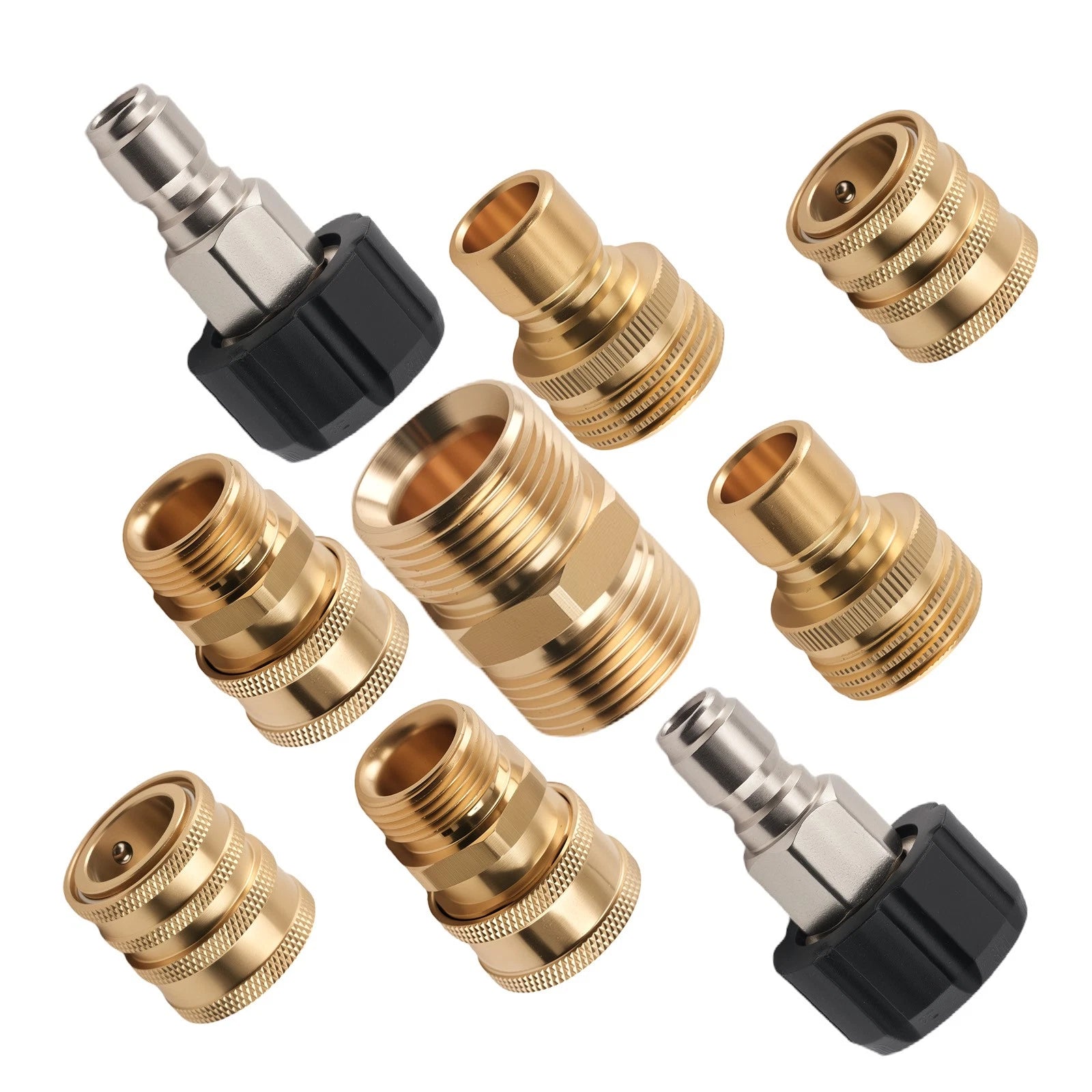 Brass Quick Connect Kit for Pressure Washer M22-14 Swivel Universal (9PCS)