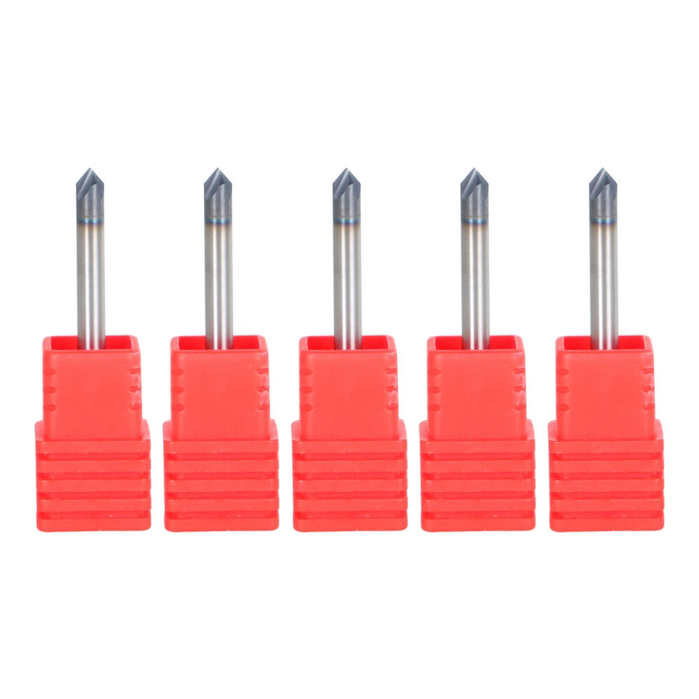 Carbide End Milling Cutter Set for 1/8" Diameter (4 Flutes, 90Â°)