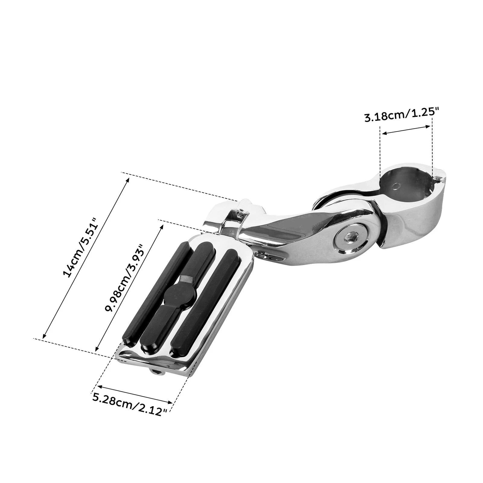 Chrome Short Angled Adjustable Highway Footpegs for Harley