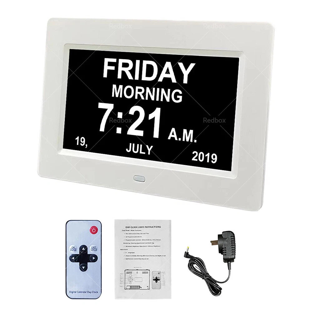 7" LED Digital Day Clock Calendar for Dementia (Suitable for All Models)