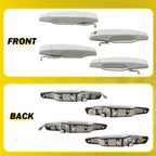 Set of 4 Exterior White Door Handles for Chevy Silverado GMC Sierra (2007–2013)