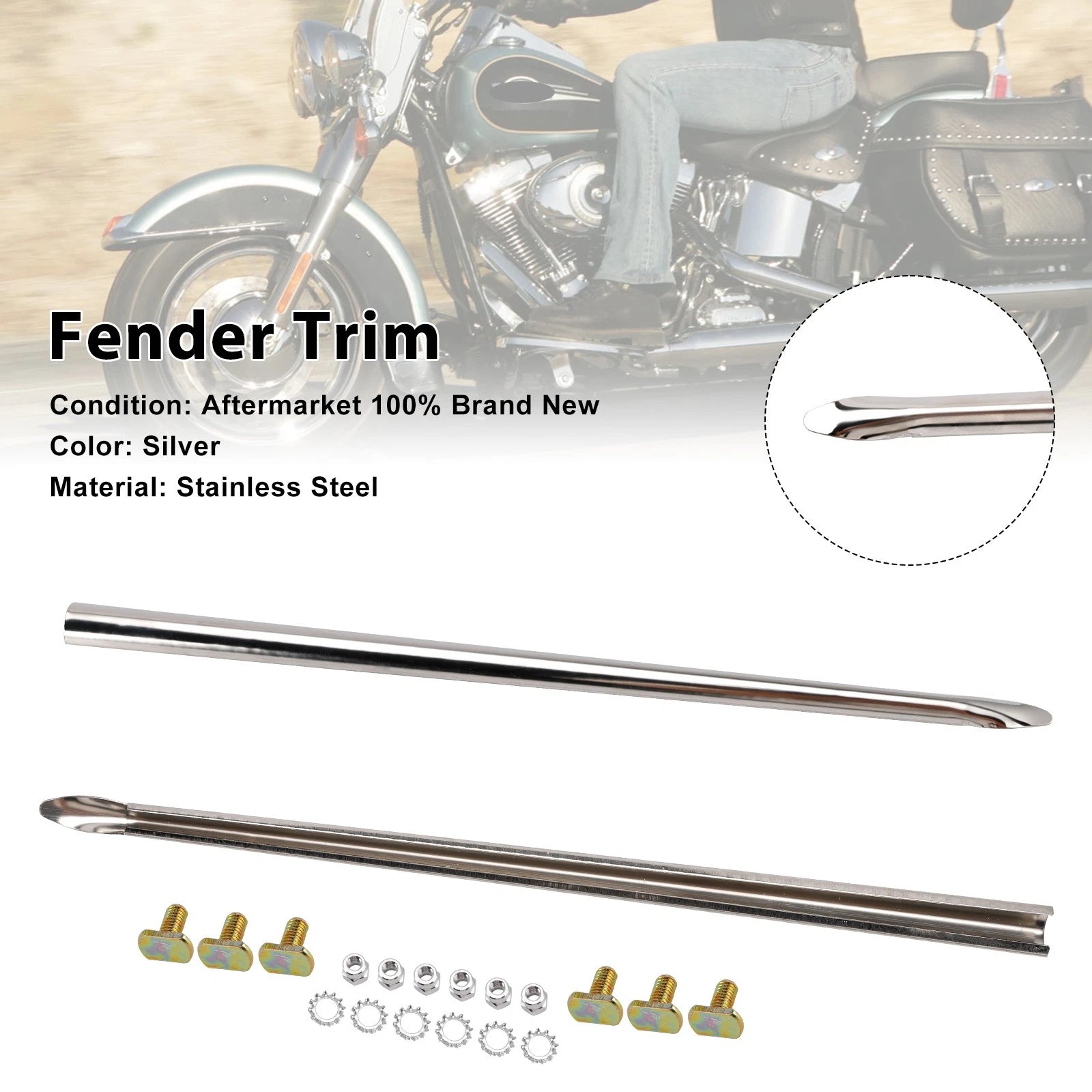 Front Fender Spears Trim for Harley Touring Road King (1982–2023) Softail (1986–2017)