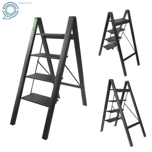 4-Step Folding Ladder with Wide Anti-Slip Pedal