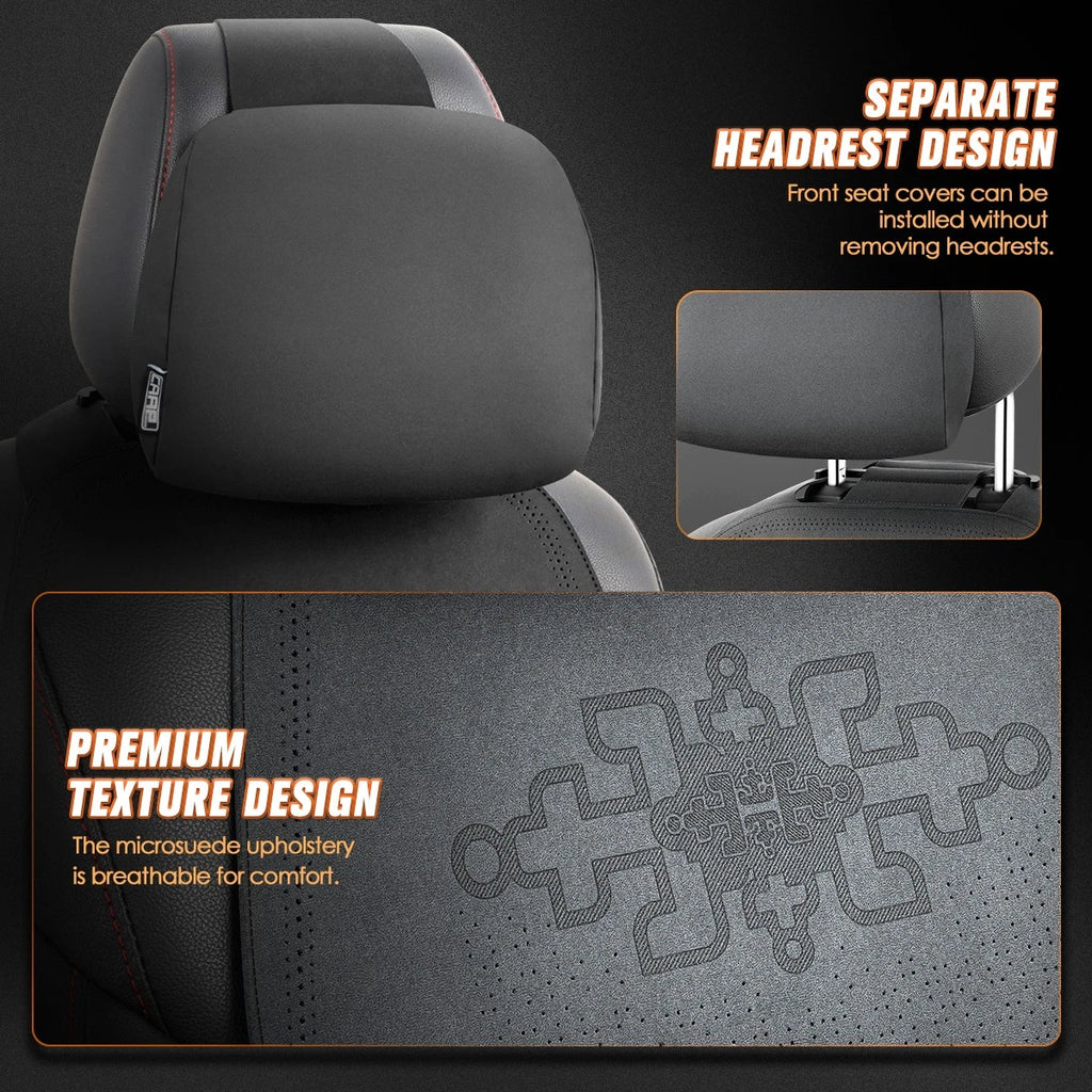Set of 2 Universal Seat Covers for Cars (Protex Plus Series, Black)