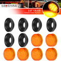 Set of 6 Amber LED Round Side Marker Lights for Trucks (2.5 Inch)