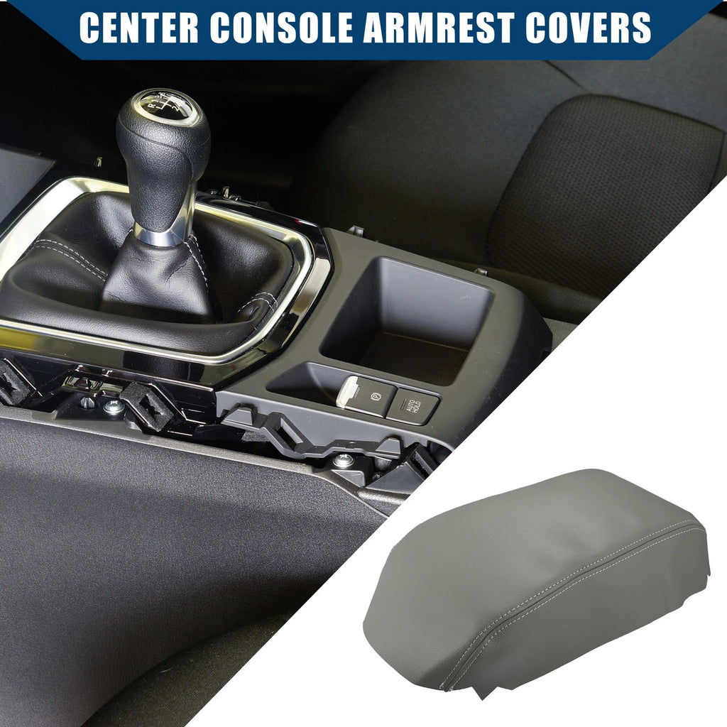 Center Console Armrest Covers for Nissan Pathfinder (2005–2012) Faux Leather Gray