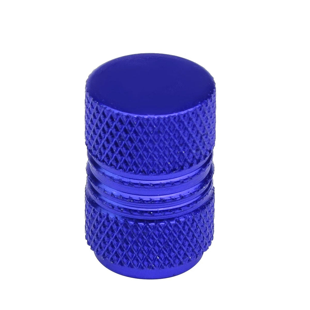 Set of 4 17MM Blue Universal Tire Rim Valve Stem Caps Knurled