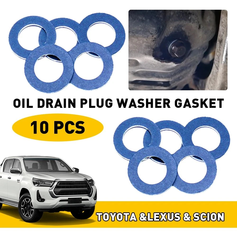Set of 10 Oil Drain Plug Washer Gasket for Toyota Lexus Scion (90430-T0024)