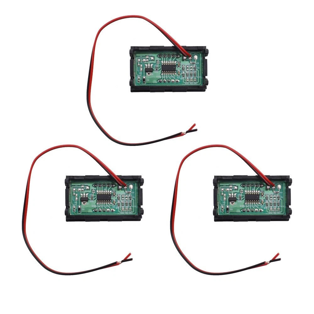 3X Blue LED 3-Digital Display Voltage Meter for Motorcycle