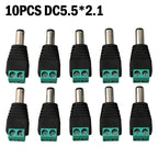 10X Male Adapter Connectors Standard Size 55 x 21 MM