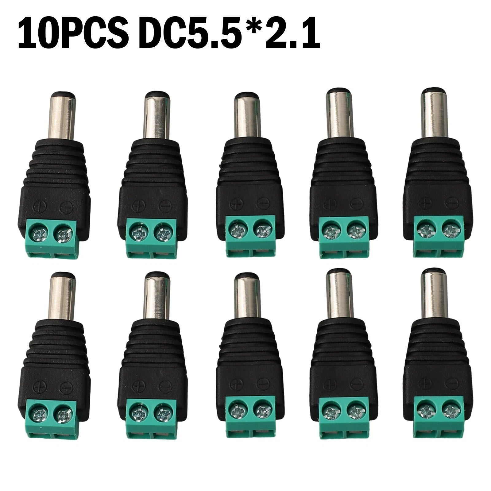 10X Male Adapter Connectors Standard Size 55 x 21 MM