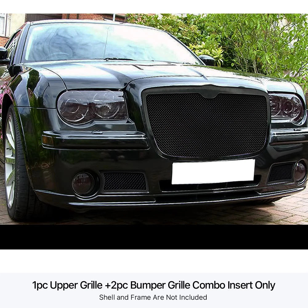 Black Stainless Steel Mesh Grille for Chrysler 300C (2005-2010)