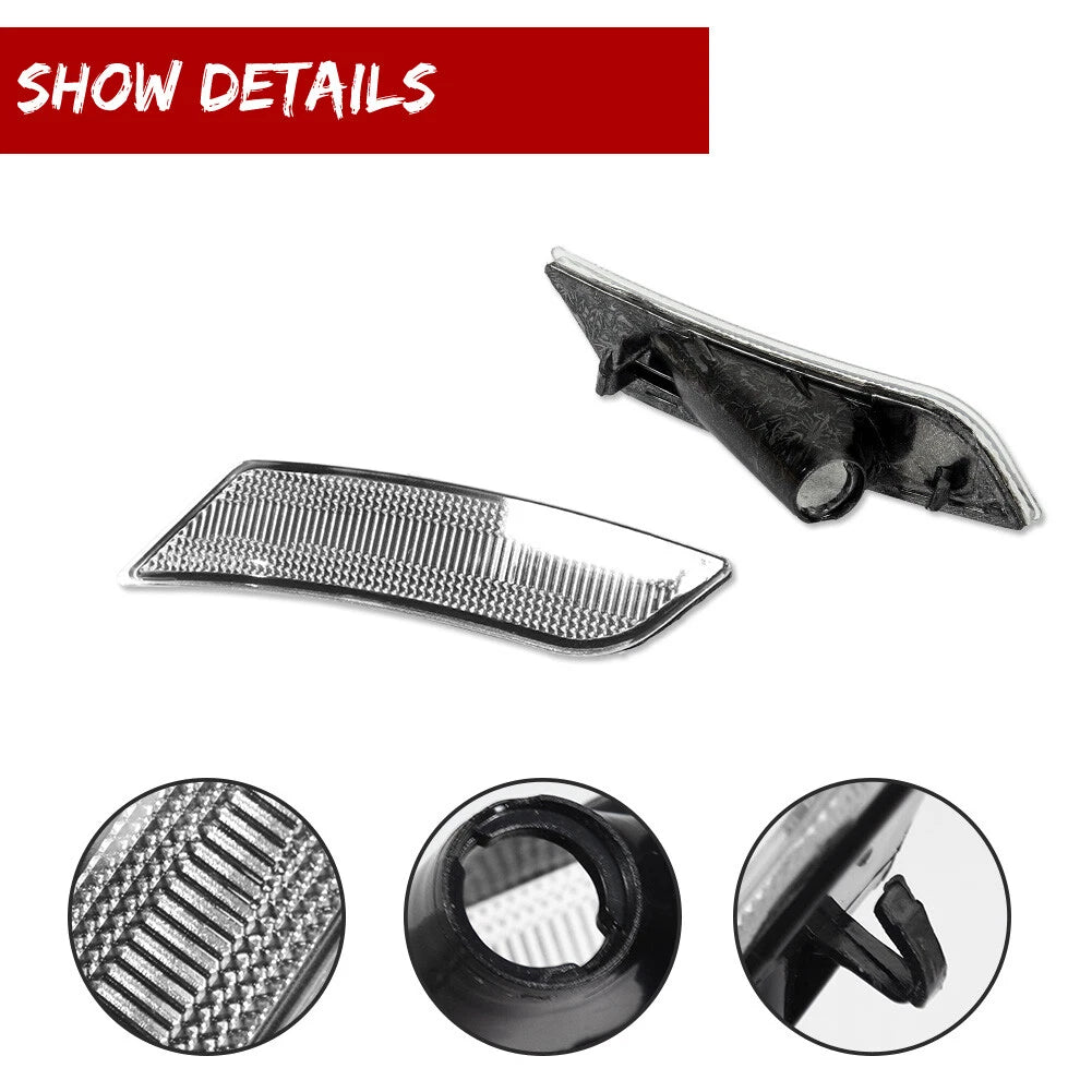 Clear Lens Front Bumper Side Marker Lights for Cadillac ATS (2013–2014) & XT5 (2017–2023)
