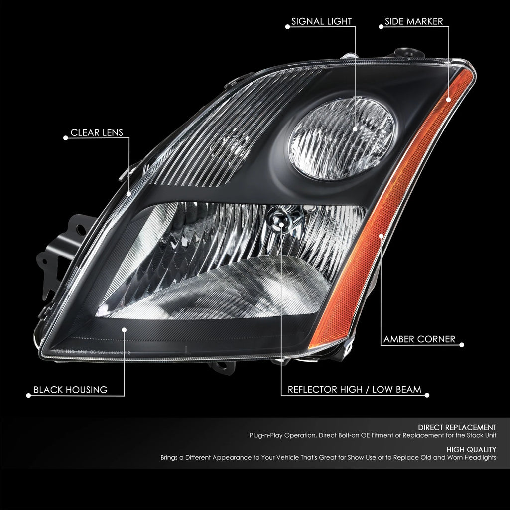 Left Driver Headlight Lamp for Nissan Sentra 2.5L (2007–2009) OE Style