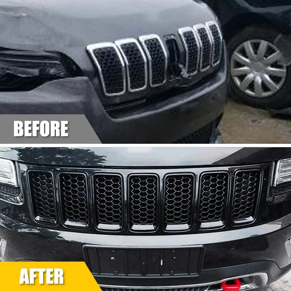 3PCS Front Mesh Honeycomb Insert Grill for Jeep Grand Cherokee (2014–2016)