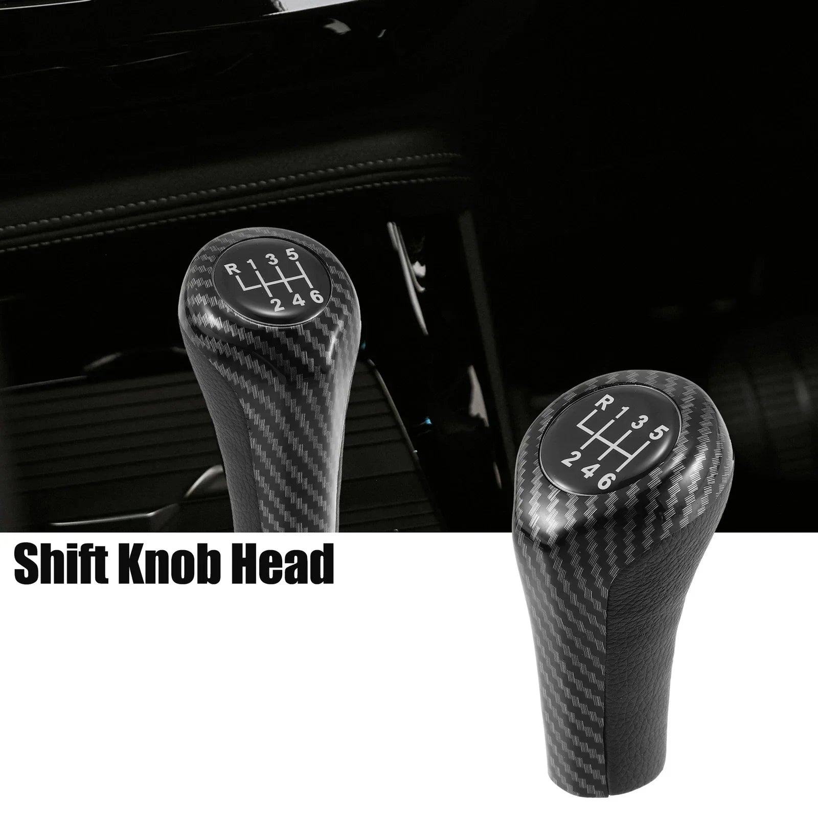 Gear Shift Knob 6 Speed Manual Carbon Fiber Pattern for BMW