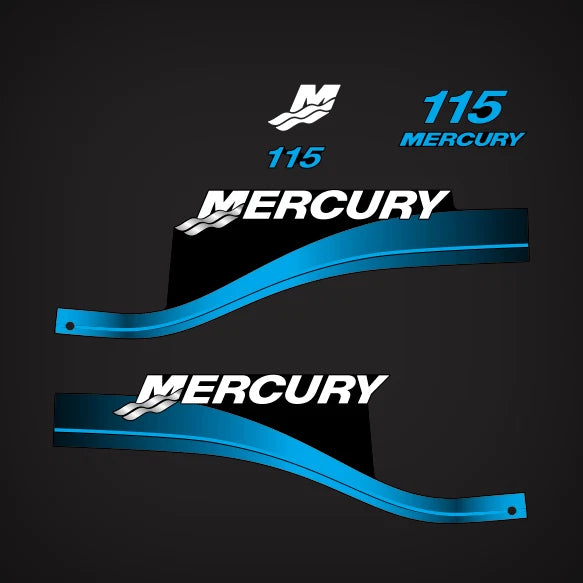 Outboard Motor Decals for Mercury 115hp (Top Cover, M Domed Sticker)