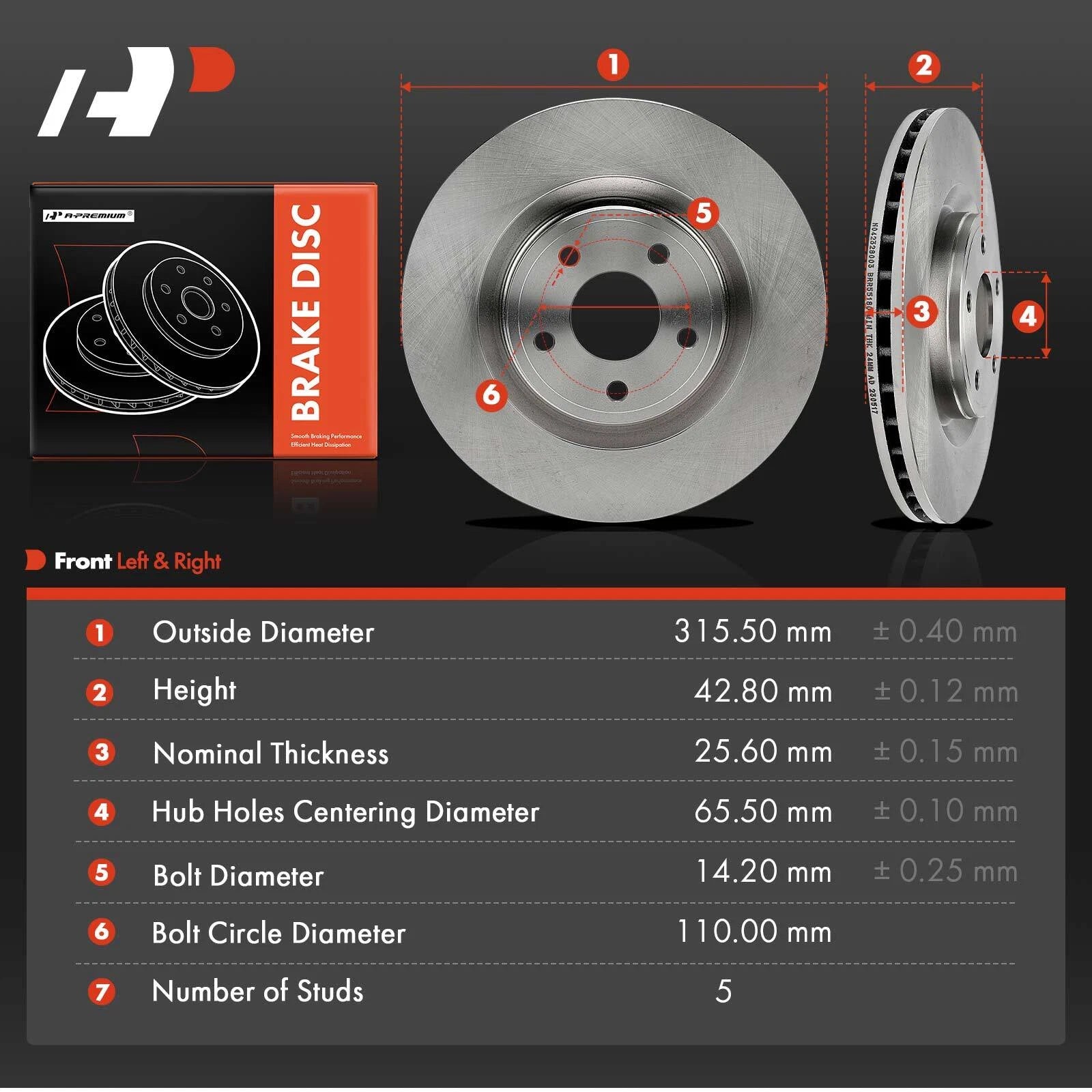 Front Disc Brake Rotors for Chevrolet HHR (2009–2010) & Cobalt (2008–2010)
