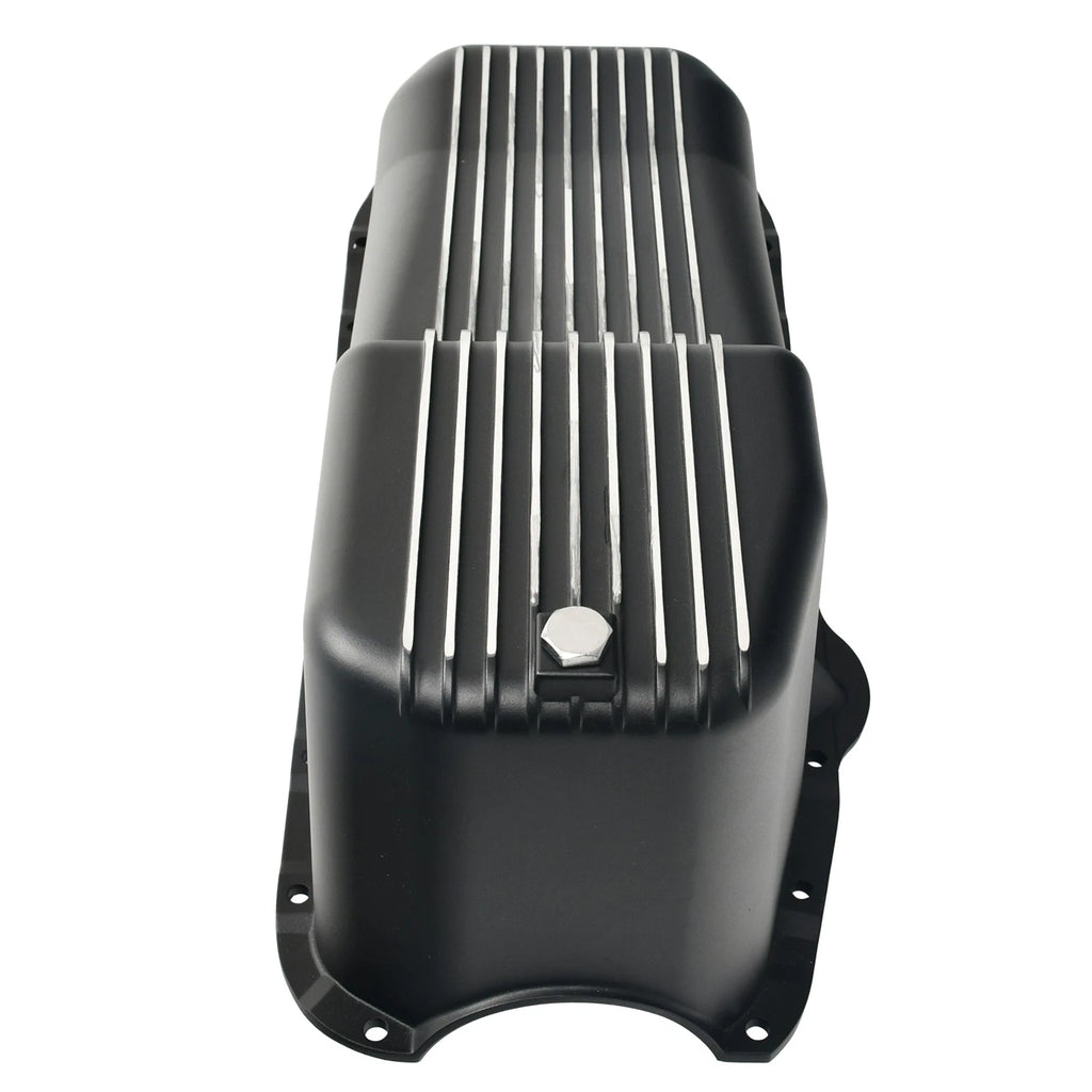 Black Aluminum Finned Oil Pan for Chevy SBC 283 327 350 383 400 (1955–1979)