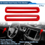 2X Air Condition Outlet Vent Trim Cover Frame for Dodge Challenger (2015–2023) Red