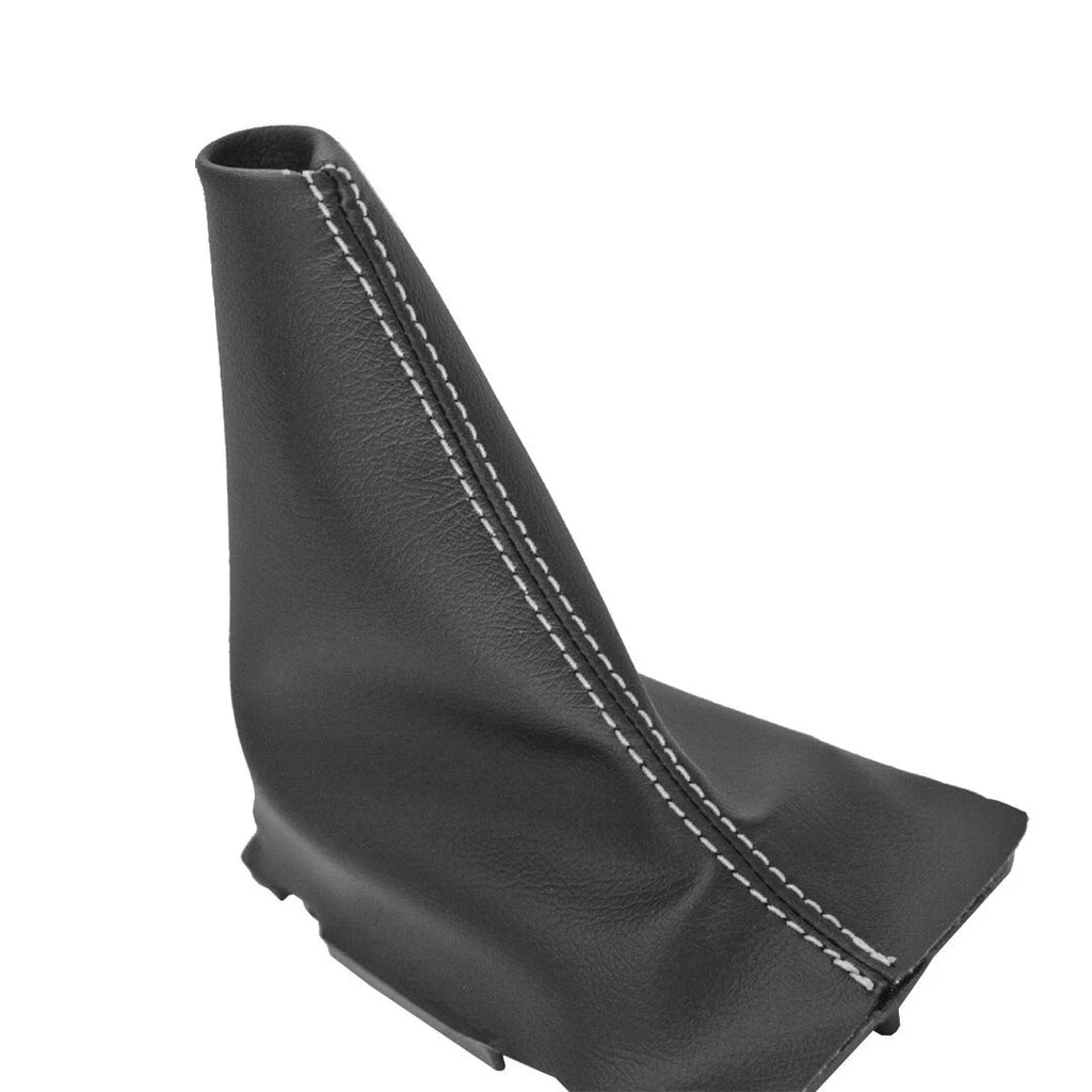 Manual Shift Boot for Ford Fiesta (2011–2019) White Stitch PVC Leather