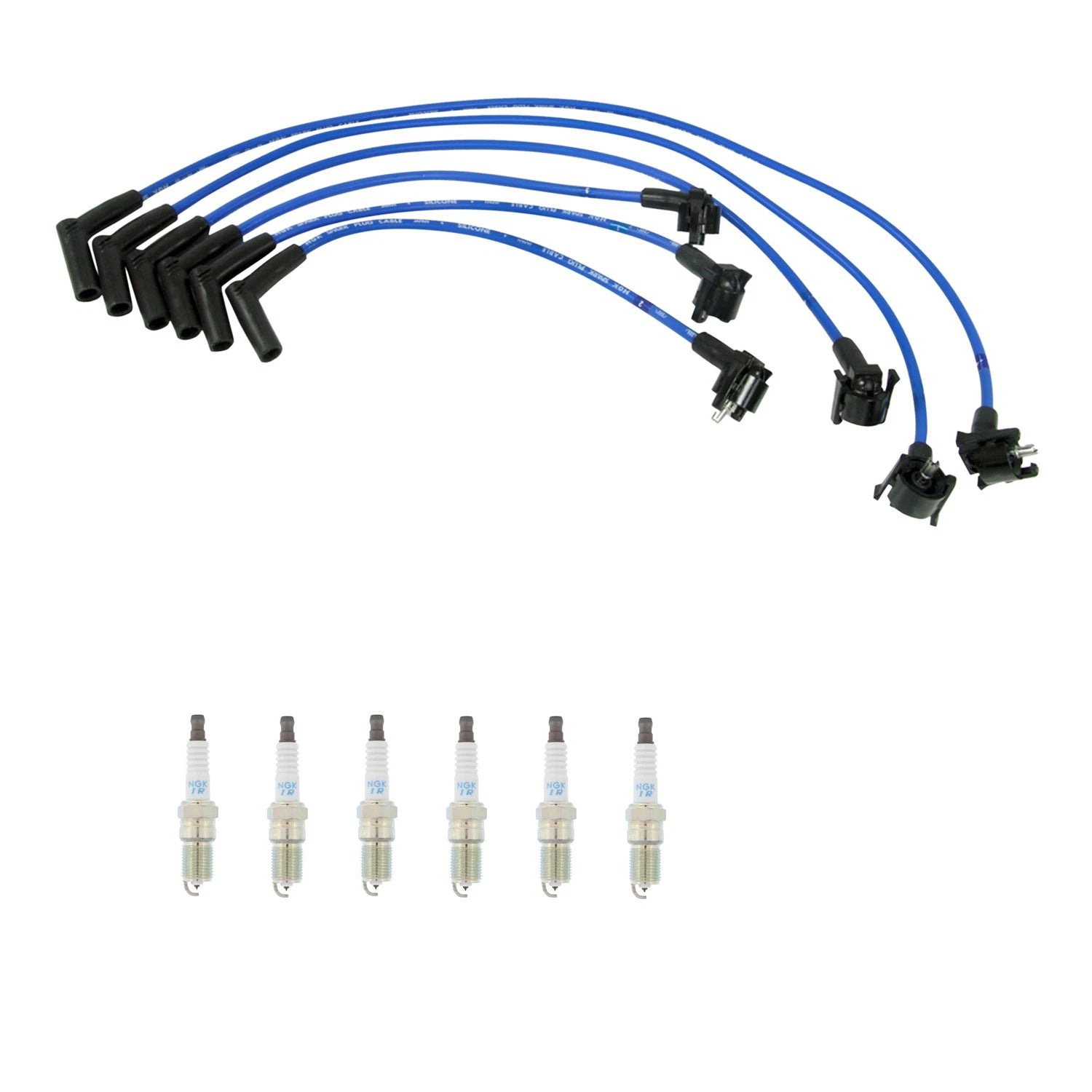 NGK Wire Set & 6 Laser Iridium Spark Plugs for Mazda B4000 Navajo (1991–1998)