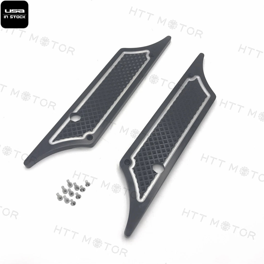 Black Edge Cut Billet Saddlebag Latch Cover for Harley Touring (1993–2013)