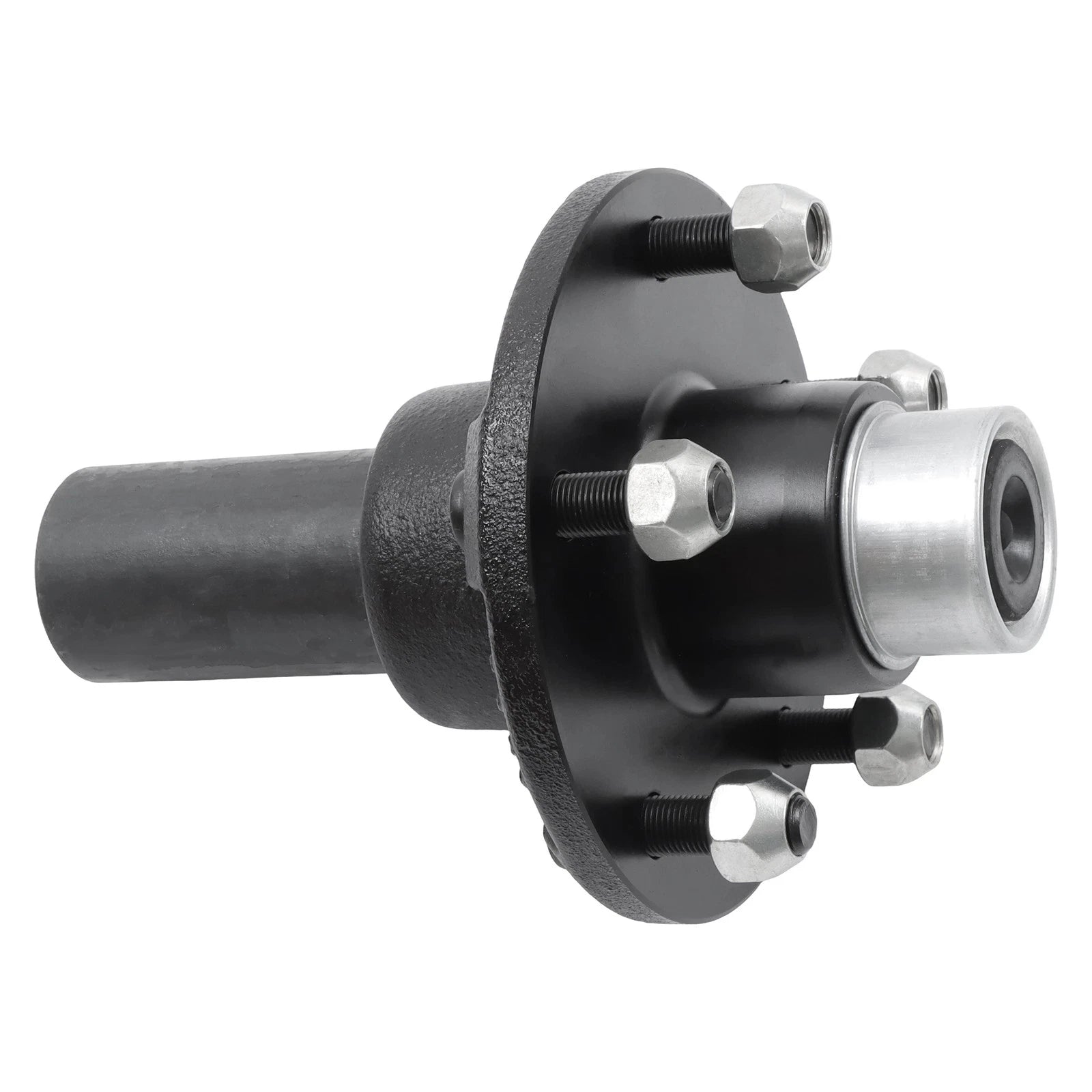 Set of 4 Spindle Trailer Hub Kit 5 on 5" Round (Pre-assembled, Pre-lubricated)