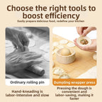 Hand Operated Wooden Dough Press for Rice Cake and Dumpling