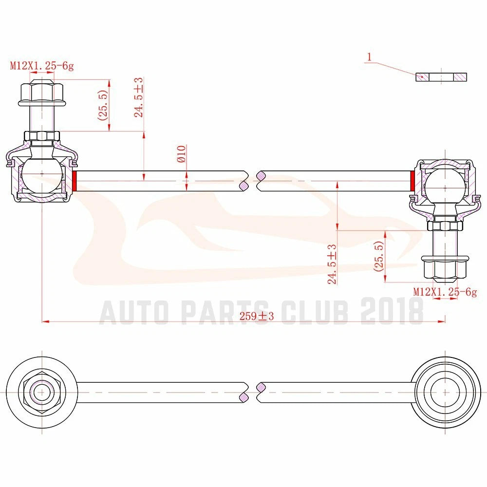 Set of 6 Front Sway Bar Inner Outer Tie Rod Ends for Toyota Sienna (2004–2010)