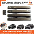 Black Carbon Fiber 4 Door Handle Cover Trim for Isuzu D-Max, MU-X (12-19)