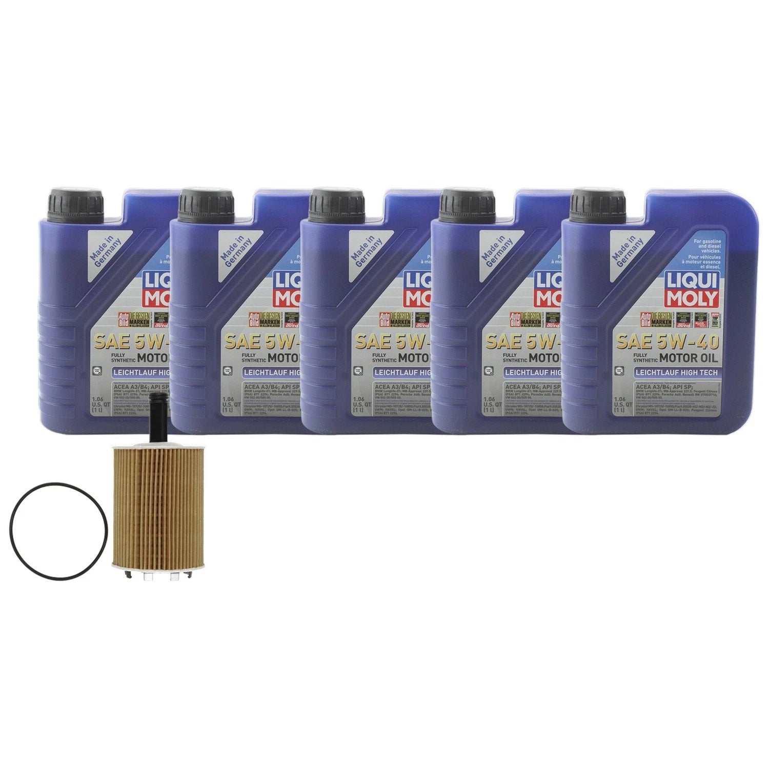 5L Liqui Moly Leichtlauf 5W40 Engine Oil Change Kit for A3 Jetta (2006–2013)