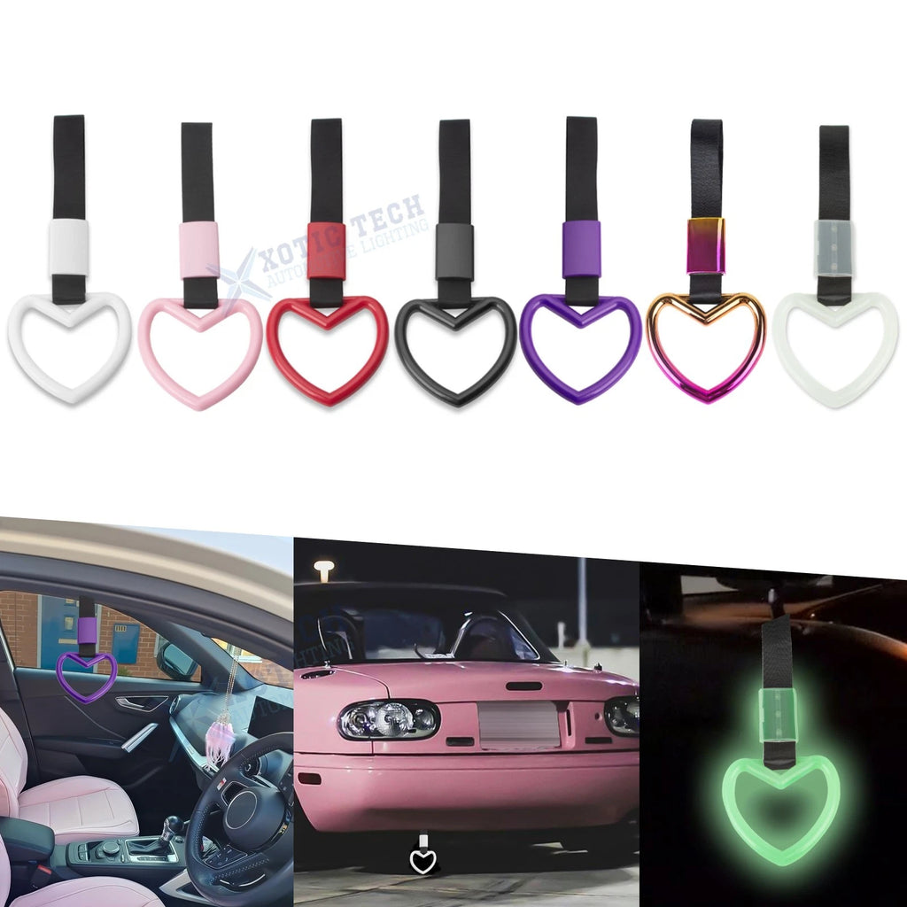 JDM Heart-Shaped Tsurikawa Car Handle Straps for Rear Bumper (—)