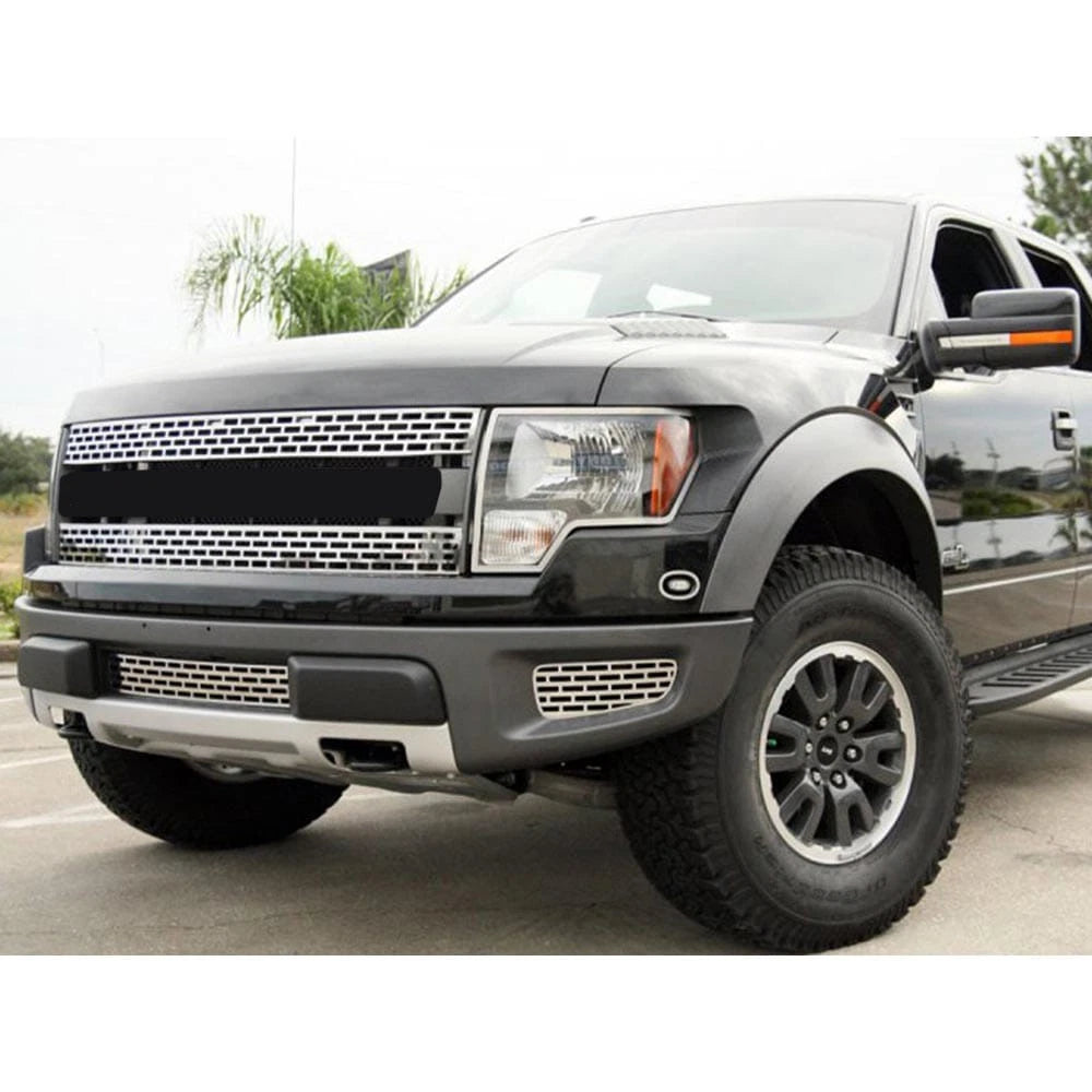 Stainless Steel Upper Front Grille Overlay for 2010-2014 Ford F-150 Raptor