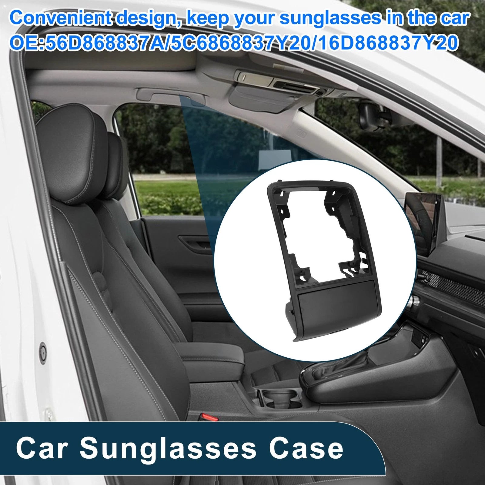 Car Sunglasses Case for Volkswagen Jetta/Vento MK6 (2011–2014) Black