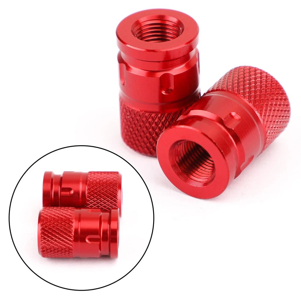 2pcs CNC Red Anti-Theft Tire Valve Stem Caps for Car Truck Bike Motorcycle